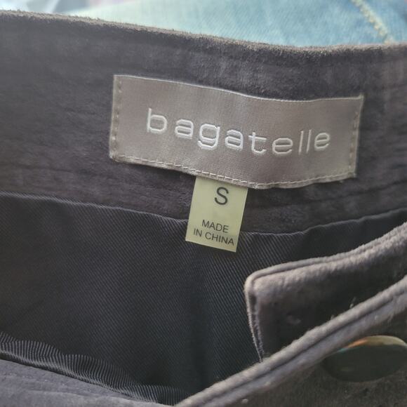 Size Small Bagatelle genuine real leather navy blue circle mini skirt - Picture 2 of 3